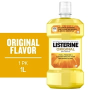 Listerine Original Antiseptic Mouthwash for Bad Breath \u0026 Plaque Oral Care, 1 L